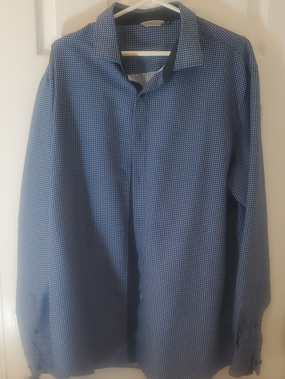 Men's Navy Blue Microdot Dress Shirt
